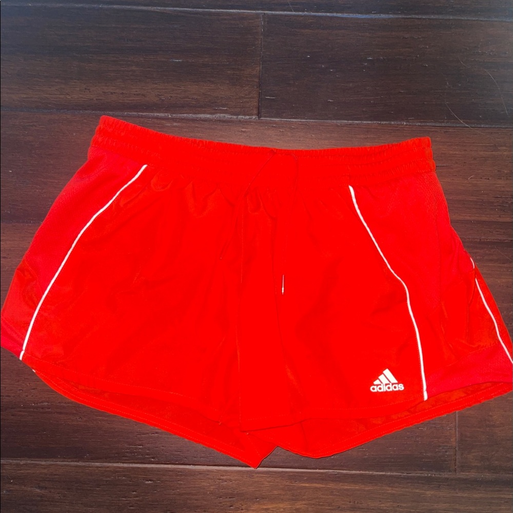 Adidas Women’s Red Athletic Shorts with Built In